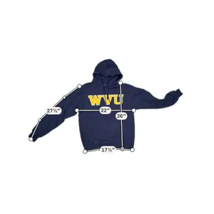 Champion WVU West Virginia Mountaineers Women's M Navy Gold Pullover Hoodie thumbnail 4