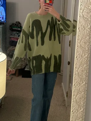 Princess Polly Katie Oversized Green Scribble Sweater thumbnail 2