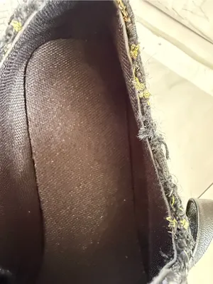 SHEIN Black Tweed Lace-Up Chunky Heel Boots with Gold Accents thumbnail 9