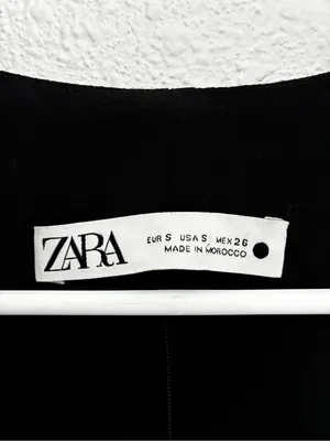 ZARA Black Draped Cowl Crop Camisole thumbnail 3