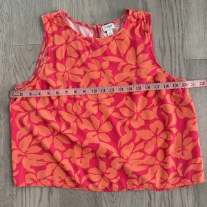 J.Crew Red Orange Floral Sleeveless Top Size Large thumbnail 4