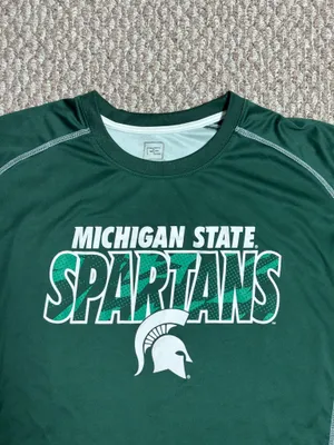 Michigan State Spartans Pro Edge Green and White College Team Athletic T-Shirt thumbnail 3