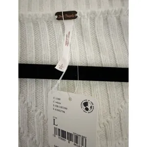 Free People Emmaline Sweater Dress Ivory Cable Knit Open Back NWT L thumbnail 5