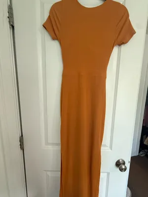 Lulu's Orange Twist Front Midi Dress with Cutout thumbnail 7
