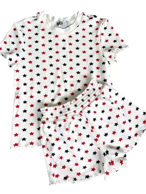 Like New BEACH RIOT Bay Thermal Sleep Set Americana Star Pattern Size Small thumbnail 2