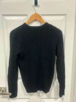 NWT Ralph Lauren Sport Ladies Crewneck Cable-knit Black Sweater size-S thumbnail 2
