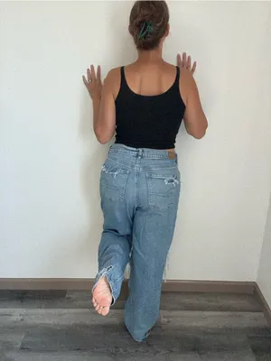 American Eagle Highest Rise Baggy Straight Jeans Destroyed 14 Strigid thumbnail 8