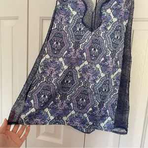Victoria’s Secret Deep V Satin Lace Paisley Print Slip Dress Intimates Sz Medium thumbnail 9