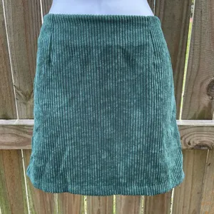 Lulus High Class Emerald Green Corduroy Mini Skirt thumbnail 2