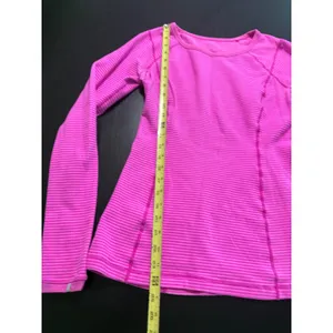 Lululemon Swiftly‎ Tech Long Sleeve Shirt Pink Striped Running Top Size 6 thumbnail 2
