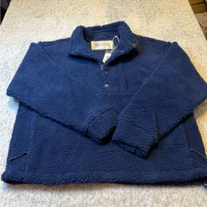 Alpine Design Womens S Vintage Blue 1/4 Snap Sherpa Pullover‎ Fleece Jacket NWT thumbnail 1