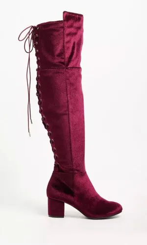 Elegant Burgundy Over-the-Knee Boots thumbnail 2