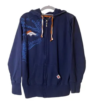 NFL Team‎ Apparel Denver Broncos NFL Women's Full Zip Up Hoodie Sz S (PTP 19") thumbnail 1