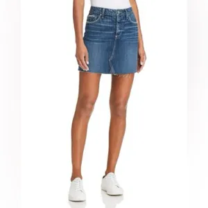 Paige Denim Blue Jean Denim Mini Skirt thumbnail 3