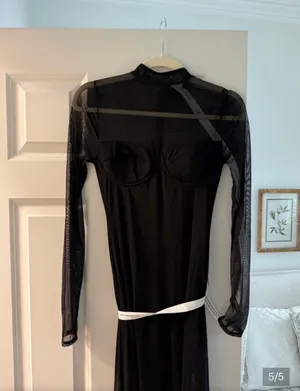 OW Collection Kya Mesh Dress Black thumbnail 5