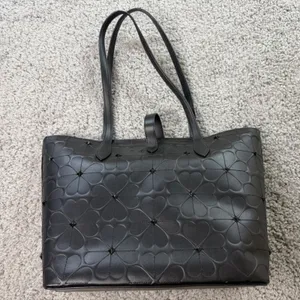 Kate Spade Kaci Flower Embossed Medium Tote Black Leather WKRU6 thumbnail 6