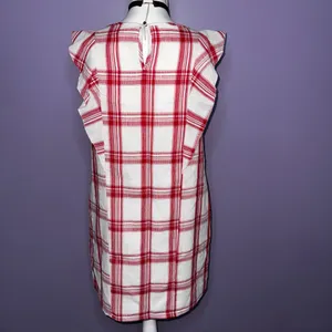 Entro NWT Boutique Red and White Plaid Dress with Lace Detail thumbnail 9