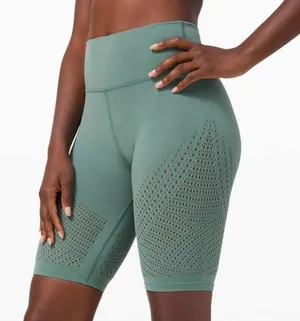 Lululemon Reveal Short Size 4 Digital Rain Tidewater Teal Green Seamless Bike thumbnail 1
