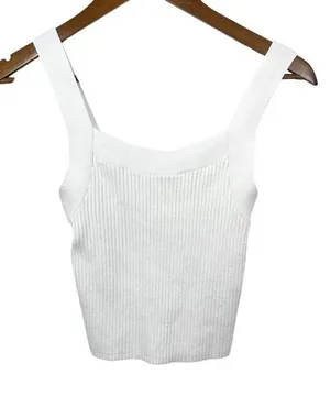 Abercrombie & Fitch‎ White Ribbed Knit Sweetheart Tank Top Sweater Casual Preppy thumbnail 1