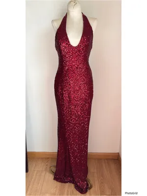 Babyboo Odette Sequin Halter Maxi Dress XL thumbnail 2