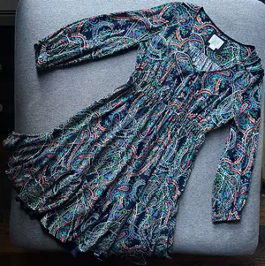 Anthropologie Maeve Maplewood Paisley Long Sleeve V Neck Midi Dress Small thumbnail 1
