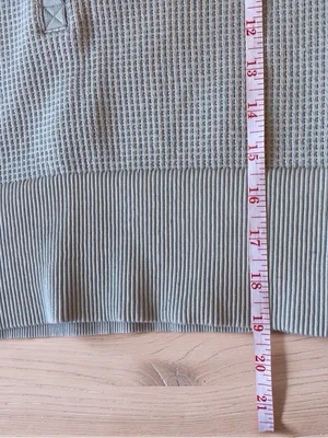 Aerie OFFLINE Main Squeeze Waffle Crop Henley Gray Women’s XL thumbnail 7