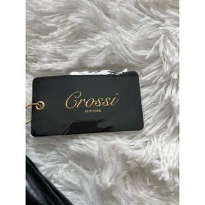 Crossi New York Black Shoulder Bag Faux Leather Studded Y2K Purse Gold Hardware thumbnail 4