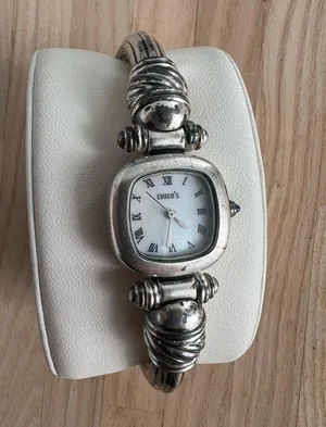 Chico’s Ladies Watch Stainless Hinged Cuff Bracelet Square Pearl Dial thumbnail 2