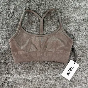 NWT AYBL Empower Seamless Sports Bra Sz XS Taupe Marl thumbnail 2