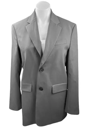 Zara Womens Gray Wool Two Button Career Office Business Blazer Coat Jacket XS thumbnail 1
