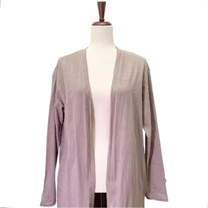 NWT Three Bird Nest Mocha Long Duster Cardigan Size Large 100% Cotton Open Front thumbnail 7