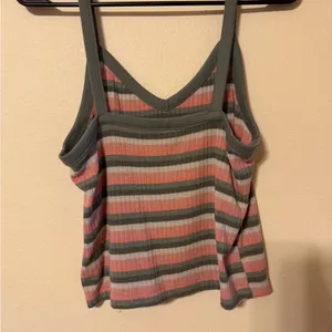 Arizona Jeans Women's Camisole - Green and Pink Stripes thumbnail 3