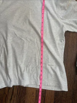Lands' End Women's Cream Oatmeal Mock Neck Long Sleeve Top Cotton Medium M thumbnail 6