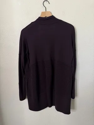 Lululemon Sit In Lotus Wrap II Black Cherry Cardigan Womens Size‎ 4 thumbnail 4