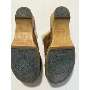 Vintage Y2K‎ No Boundaries Sueded Mule Boho Wooden Clogs 8.5 thumbnail 9