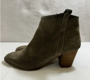 Y2K‎ Madewell Ankle Bootie Suede Sz 6 Chelsea Block Heel Greenish Italy OLDSTOCK thumbnail 1