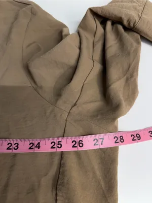 Commense oversized button down blouse small tan fall capsule minimalist Flawed thumbnail 7