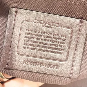 COACH #79579 Signature Taylor Tote Black &‎ Gray Jaquard with Leather Trim thumbnail 7