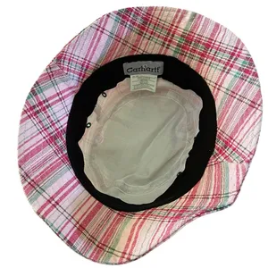 Carhartt Logo Women's Pink Plaid Canvas Breathable Bucket Hat thumbnail 5