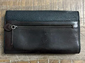 Brighton Vintage Leather Wallet with Silver Tone Hearts and Leather Hearts. thumbnail 5