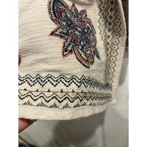 Christopher & Banks Beige Embroidered Open Front Cardigan Jacket Womens Medium M thumbnail 3