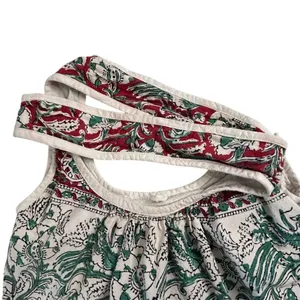 Boho Chic Floral Paisley Tote Bag Red Green Cream‎ Unbranded thumbnail 6