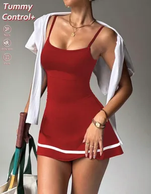 SheIn Red Two-Piece Athletic set thumbnail 1