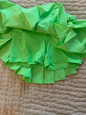 Lime green Aerie Pleated active skort  thumbnail 7