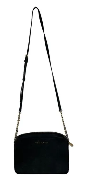 Michael Kors Black & Gold Jet Set‎ Large Crossbody Purse thumbnail 1