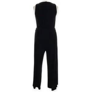 Lauren Ralph Lauren Black Wide Leg Slinky Belted Jumpsuit Size XL thumbnail 4