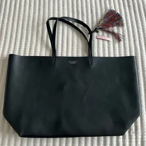 NWT victorias secret | leather bag with tinsel keychain thumbnail 1