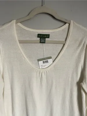 MOUNTAIN LAKE | Cream Long Sleeve Scoop Neck Sweater Sz M thumbnail 2