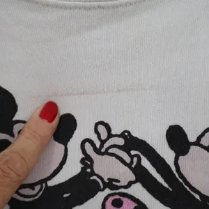 Disney 100 Mickey Minnie Mouse Anniversary Sweatshirt Cream Large thumbnail 4