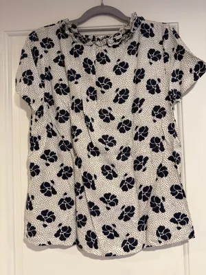 Boden Silk Blend Floral Polka Dot Ruffle Neck Amanda Blouse Top UK 10 US 6 thumbnail 6
